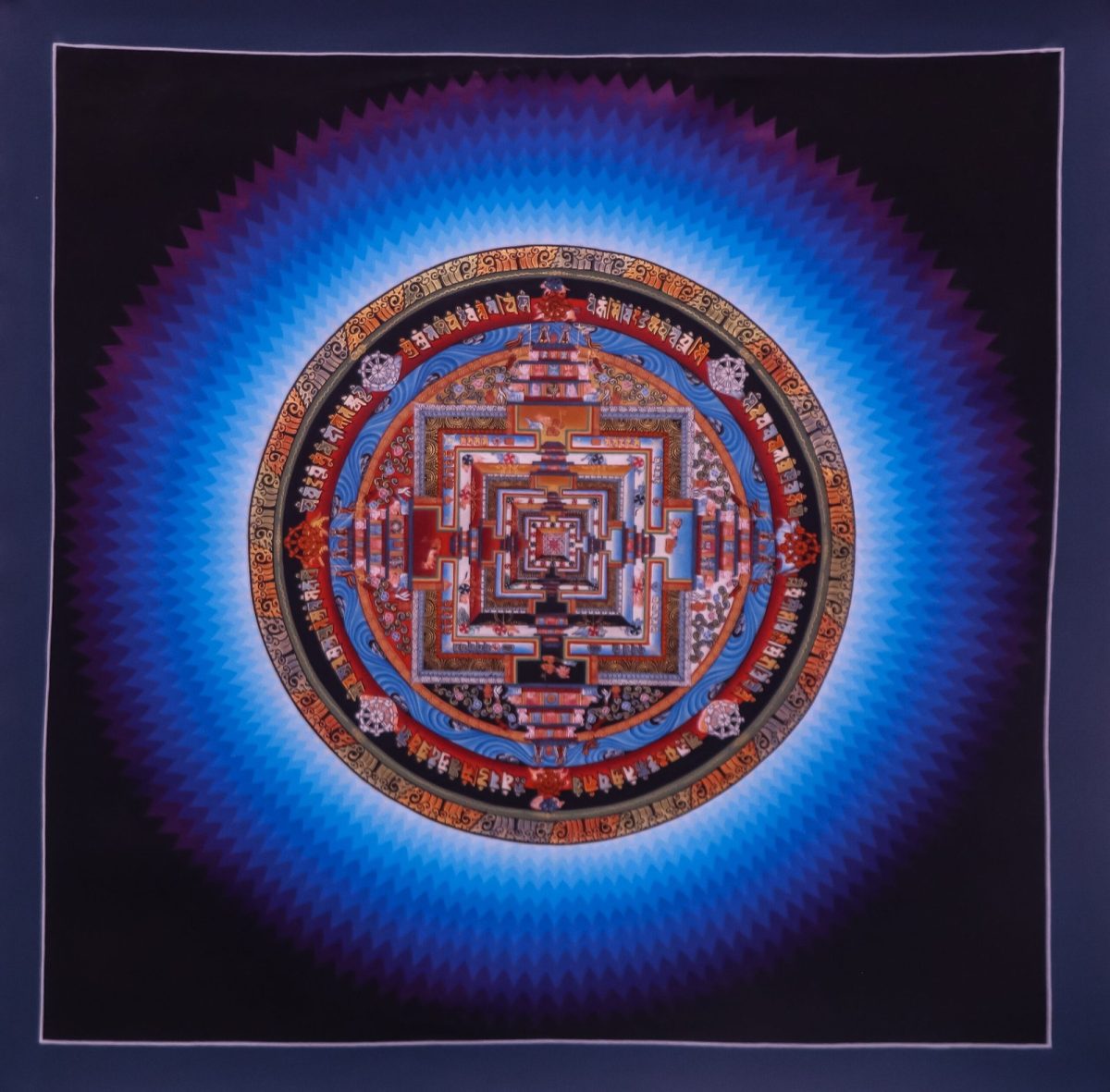Hand painted Kalachakra Thangka painting with 24K gold leaf details from Nepal