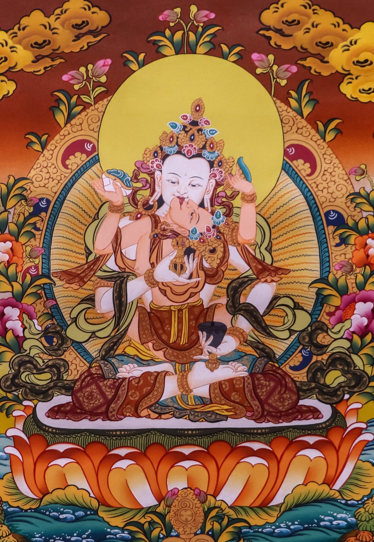 Vajrasattva Consort (Yab-Yum) Thangka
